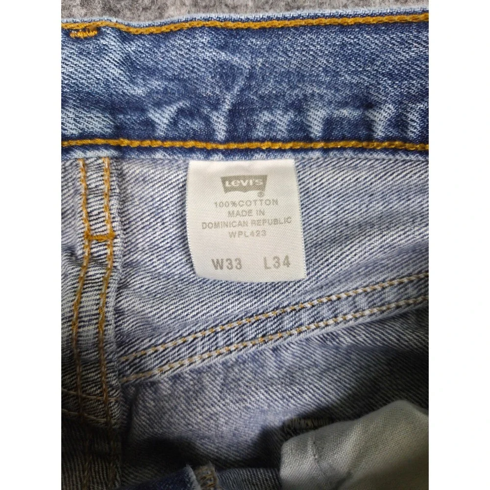 Levi's 501 Jeans Mens W33 L34 Blue Straight Leg Button Fly Denim